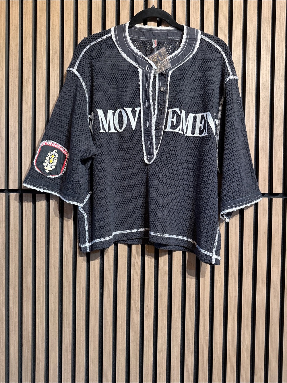 Free People Movement Black Net Jersey Top